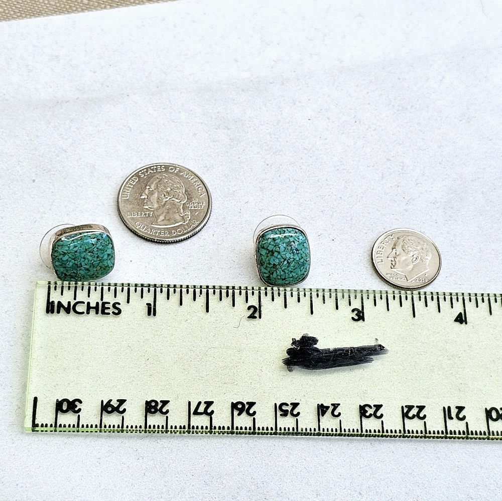 Silpada Crushed Turquoise 925 Earrings - Picture 10 of 12
